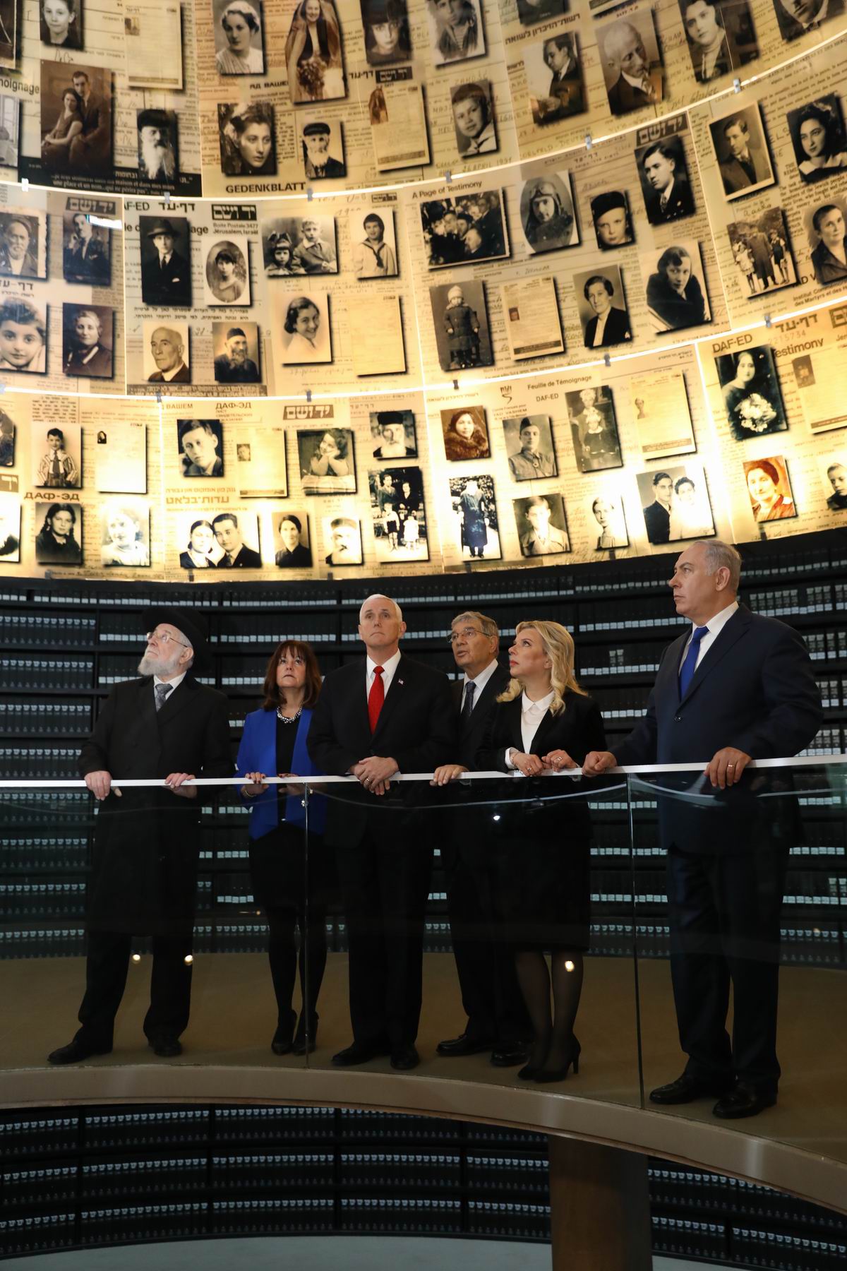 In the Hall of Names – a "symbolic tombstone" to the six million Jewish men, women and children murdered during the Holocaust